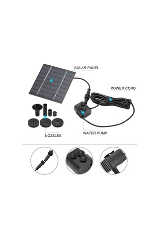Ximistore9 Güneş Enerjili Bahçe Çeşmesi Seti - 4 Püskürtme Başlıklı Sessiz Pompa İle Şık Dekor Diğer