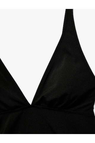 Koton V Yaka Askılı Tankini Bikini Üstü Siyah 6sak10007mm