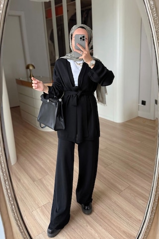 Ka Hijab Premium Hırkalı Rayon Takım - Siyah