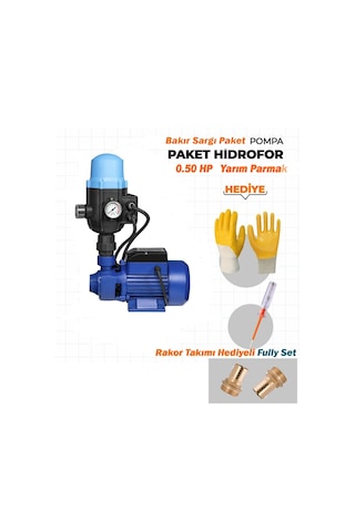 Metal Dişli Sistem Paket Hidrofor Otomatik Su Pompası + Rakor Tak