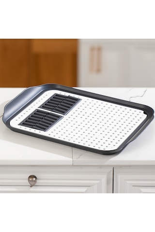 Porsima 1213 Bulaşık Sepeti Bulaşıklık Tezgah Üstü Kurutmalık Mat Siyah