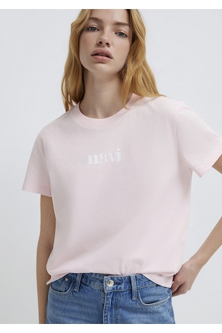 Mavi - Mavi Logo Baskılı Pembe Tişört 1612241-89200 Pembe