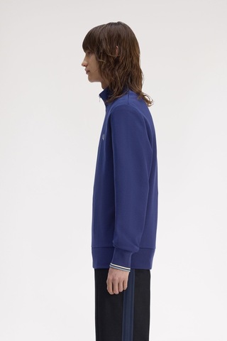 Fred Perry M3574 Half Zip Erkek Sweatshirt Mavi