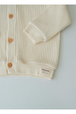 Kitikate Organik Gofre Hırka Natural Natural