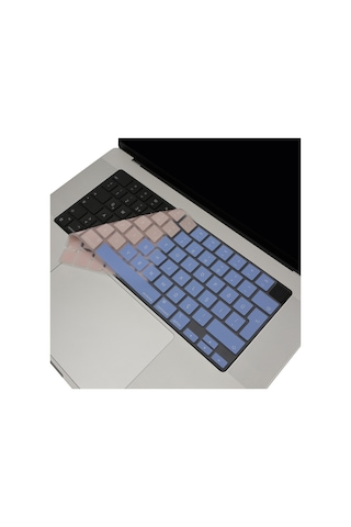Apple Uyumlu MacBook Klavye Koruyucu Türkçe Q Silikon İnce Hafif Yıkanabilir Air 13,6-15,3 İnç Pro 14,2-16,2 İnç M1-m2-m3-m4-m5 Mavi Pembe