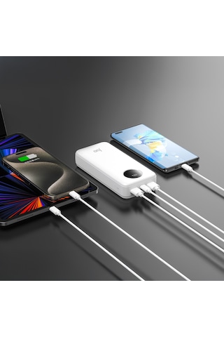 Juo JLP220-W 20000 mAh 22.5W Dijital Led Ekranlı Taşınabilir Hızlı Şarh Cihazı