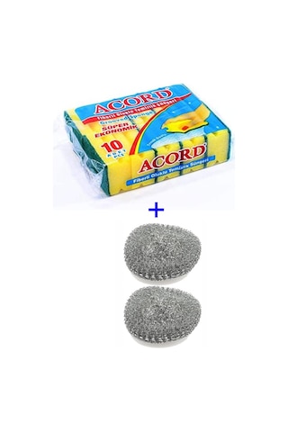 Oluklu Bulaşık Süngeri Ekonomik Paket 10 Adet Kolay Temizlik 2 Ad