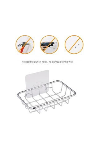 Sabunluk, Paslanmaya Dayanıklı Paslanmaz Çelik Sabunluk Tutucu, Banyoda Sabun Süngeri Scrubber İçin Ful Yapıştırıcı İle Duş Mutfak Lavabo