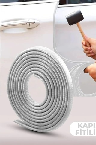 Oto Araç Kapı Koruma Fitili 5metre Parlak Beyaz Renk Çarpma Çizilme Önleyici Fitil-oto Çizgi