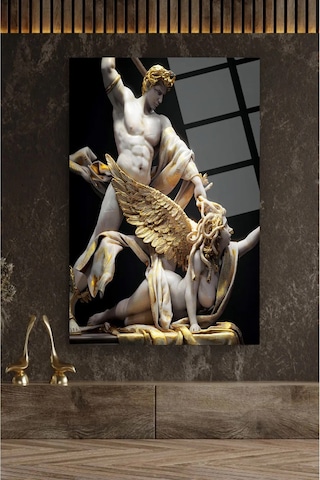 Medusa Ve Perseus, Mitoloji, Görkemli Harika Tasarım Kırılmaz Cam Tablo Ev Ofis İş Yeri Hediryesi