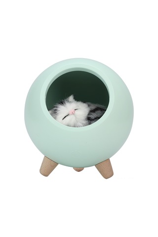 Shineyee Yeşil Kedi Ev Desenli Usb Şarjlı Led Gece Lambası, Dokunmatik Parlaklık Ayarlamalı, 2 Saat Otomatik Kapatma, 1200mah Batarya, Ambiyans Aydınlatma, Hediye İçin Uygun Yeşil