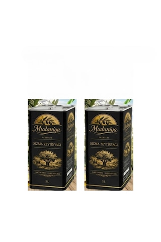Mudaniya Natürel Soğuk Sıkım Erken Hasat Sızma Zeytinyağı 2 x 5 L