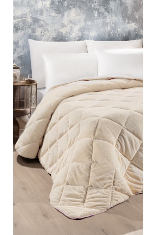 Ogi Home Welsoft Yorgan Çift Taraflı Tek Kişilik 155x215 - Krem Krem