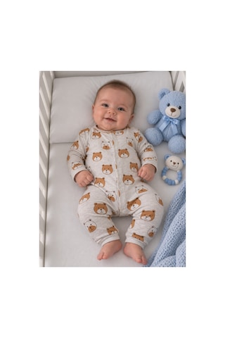 My Baby Kumsal Erkek Bebek Bears Tek Boy Tulum 886 Kahverengi Ayıcıklı Kahverengi Ayıcıklı