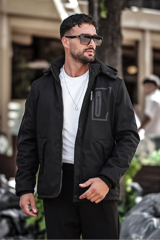Outdoor Su,soğuk,rüzgar Geçirmez Içi Elyaf Dolgulu Softshell Erkek Montu Siyah