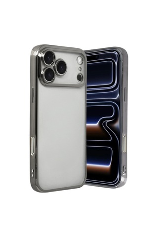 Apple iPhone Uyumlu 17 Pro Max Uyumlu Razer Lensli Silikon Kılıf - Titan Gri