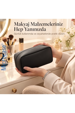 Microcase Su Geçirmez 6 Bölmeli Çift Fermuarlı Makyaj Ve Kozmetik Çantası Al5421