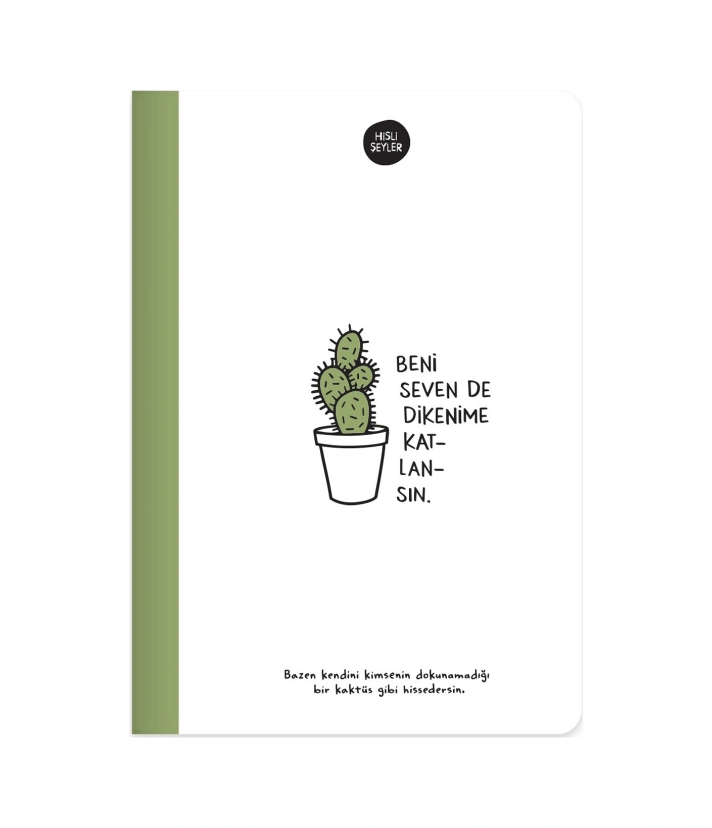Hisli Şeyler 14x20 64 Yaprak Defter Çizgili Sert Kapak Stickerli Beni Seven Dikenime Katlansın