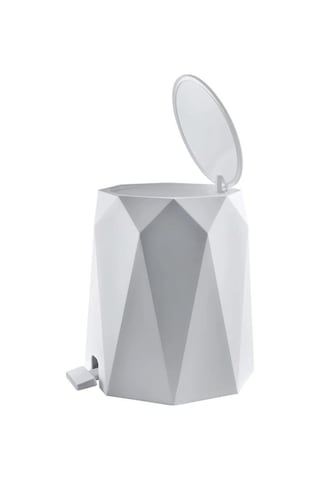 Omnipazar Elf-476 Geo Plastik Pedallı Çöp Kovası 4 Litre Beyaz