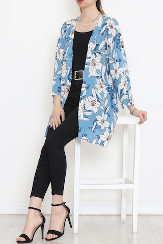 Desenli Kimono Açıkmavi - 1658.1095. Çok Renkli