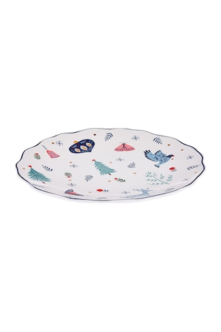 Emsan Infancy New Year Yılbaşı New Bone 2'li Pasta Tabağı 20.5 CM