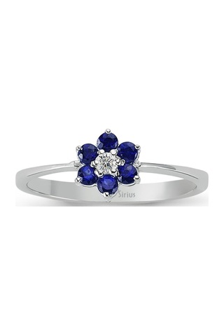 Sirius Safir Ve Pırlanta Taşlı Papatya Yüzük 0801R0030