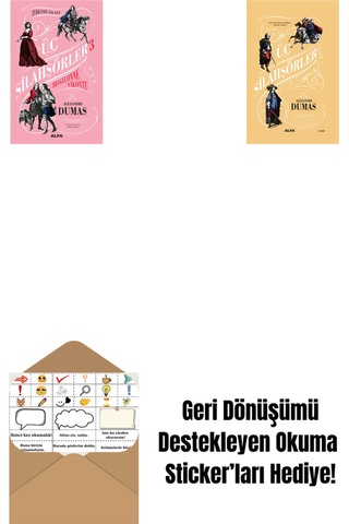 Üç Silahşörler 3 - Bragelonne Vikontu Ciltli + Üç Silahşörler Ciltli + Okuma Sticker'ları