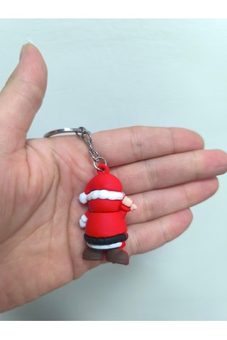 Yılbaşı Temalı Anahtarlık Yeni Yıla Özel Sevimli Ve Anlamlı Hediye Gri - Kırmızı