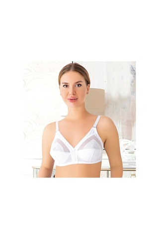 Asist Secret Magic Asm1324 Kadın Beyaz Saten Nakışlı Minimayzer Toparlayıcı Sütyen Beyaz