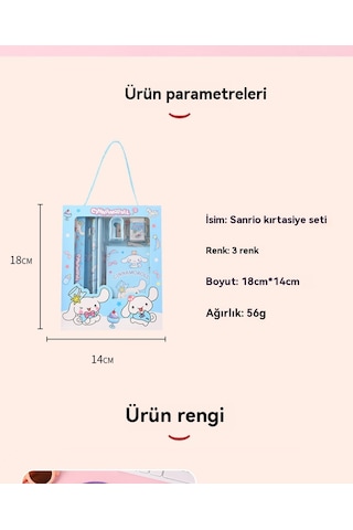 Öğrenci Çocuk Kırtasiye Hediye Kutusu Seti Altı Parça Mavi