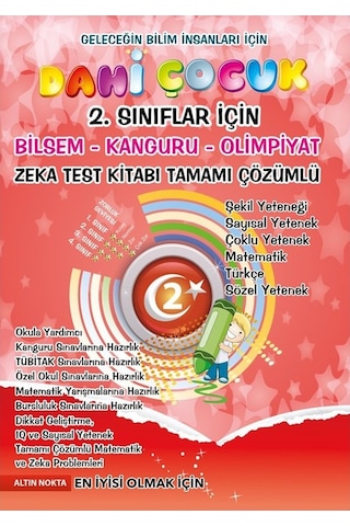 Altın Nokta Yayınevi 2. Sınıf Dahi Çocuk Bilsem Kanguru Olimpiyat Zeka Kitabı