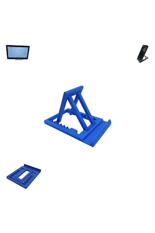 Özel Üretim Katlanabilir & Ayarlanabilir 7 Kademeli Telefon Tablet Standı Tablet Telefon Tutucu Mavi