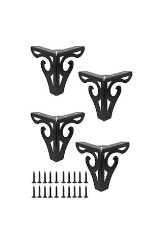 Üçgen Saç Tokası Tasarım Mobilya Ayakları, Krom Kaplamalı Ağır Hizmet Tipi Demir Destekler, Kaymaz Tasarımlı, Kanepeler Ve Dolaplar İçin Kolay Kurulum, 4'lü Set Diğer