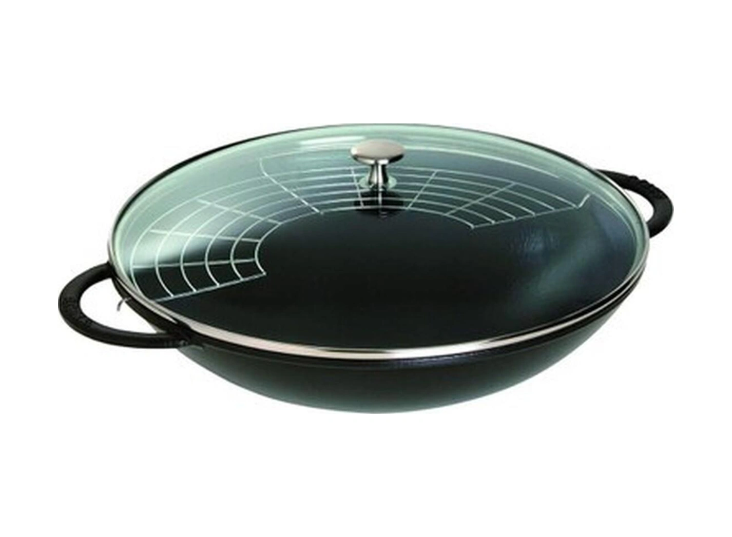 Staub Izgara Aparatlı Döküm Wok Tencere 37 Cm Bakır - Siyah