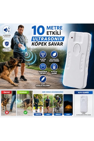 Saldırgan Köpek Kedi Ultrasonik Savar 10 Metre Etkili Uyarıcı