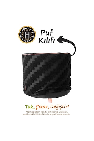Yıkanabilir Puf Tabure Kılıfı Tak-çıkar-değiştir-yenile Orta Sehpa Kılıfı By Zigzag Siyah Diğer