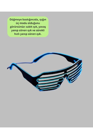Renkli Led Işıklı Eğlence Gözlüğü Parti Aksesuarı
