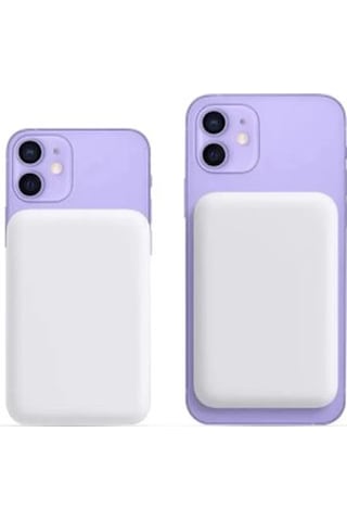 10000 Mah Batarya Kablosuz M-safe Battery Pack Kablosuz Wireless Şarj Powerbank Beyaz