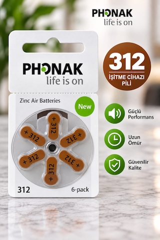 Phonak 312 Numara Cihaz Pili