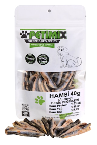 Petimix Freeze Dry Hamsi Köpek Ödülü 40 G