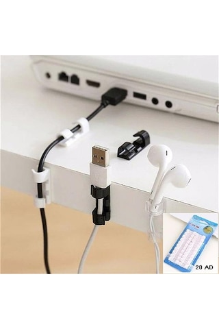 Kablo Sabitleyici Klipsler 60 Adet Kablo Düzenleyici Duvar Fayans Cam Kablo Tutucu Yapışkanlı Klips