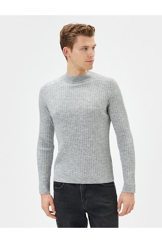 Koton Yarım Balıkçı Yaka Kazak Slim Fit Triko Uzun Kollu Gri 4wam70121ht 4WAM70121HT031 Gri