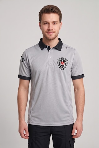 Unisex Özel Güvenlik Tişörtü Yazlık Gri Reflektörlü Polo Yaka Armalı