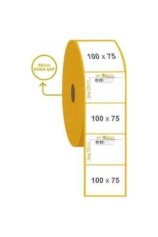 100MM X 75MM Termal Etiket 600'lü 10 Rulo 100MM X 75MM Termal Etiket 600'lü 10 Rulo
