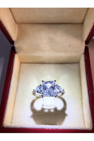 Vog Pırlanta Tasarım Baget V Kalp Effective Diamond Taşlı 925 Gümüş Evlilik Teklifi Yüzük