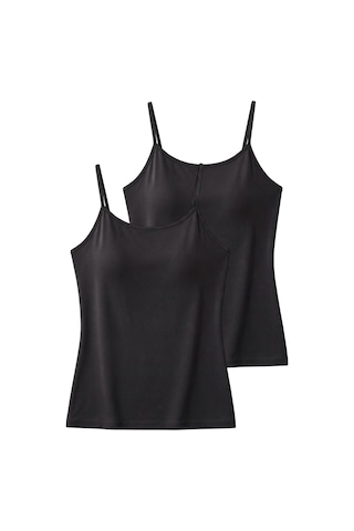 Arma Yıldız Kadın Pedli Atlet İçten Sabit Kaplı Pamuklu Likralı İp Askılı Sütyenli Atlet 2'li Paket Siyah-2