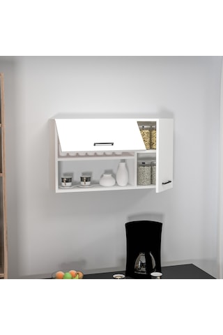 Arnetti Akasya Çok Amaçlı Dolap – Beyaz Banyo Ve Mutfak Için Kapaklı Saklama Dolabı