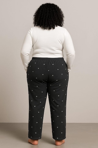 Kadın 401 Büyük Beden Cepli Polar Tek Alt Siyah Siyah