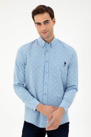 U.S. Polo Assn. Erkek Açık Mavi Regular Fit Cepli Gömlek 50296606-VR003