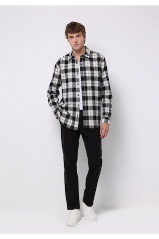 Colin's Colins Regular Fit Shirt Neck Ekoseli Erkek Siyah Uzun Kol Gömlek Cl1076512 Q1.v1 Blk Siyah